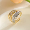 Wholesale Jewelry Copper Geometric Open Ring Microsetting For Women
