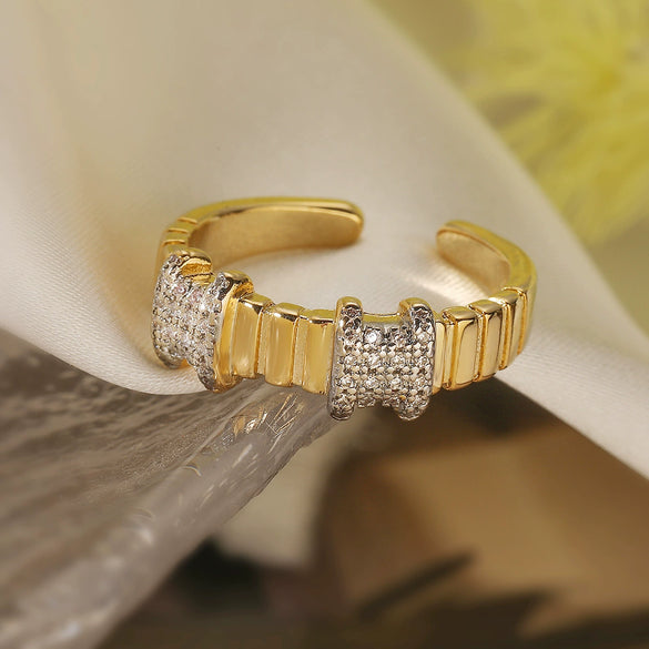 Wholesale Jewelry Copper Geometric Open Ring Microsetting For Women