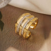 Wholesale Jewelry Copper Geometric Open Ring Microsetting For Women