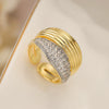 Wholesale Jewelry Copper Geometric Open Ring Microsetting For Women