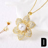 Wholesale Jewelry Copper Geometric Pattern Electroplated Aircraft Flower Pendant Necklace For Women