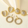 Wholesale Jewelry Copper Geometric Pattern Electroplated Simple Style Round Earrings For Women