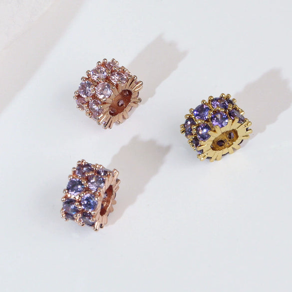 Wholesale Jewelry Copper Geometric Pendant Necklace With Microinlaid Zircon Electroplating Accessories