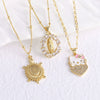 Wholesale Jewelry Copper Geometric Pendant Necklace With O Word Chain And Electroplating