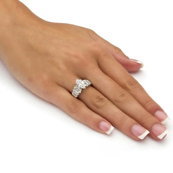 Wholesale Jewelry Copper Geometric Ring For Women And Unisex With Zircon