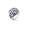 Wholesale Jewelry Copper Geometric Round Open Ring With Zircon And 18K Real Gold Electroplated For Women