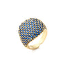 Wholesale Jewelry Copper Geometric Round Open Ring With Zircon And 18K Real Gold Electroplated For Women