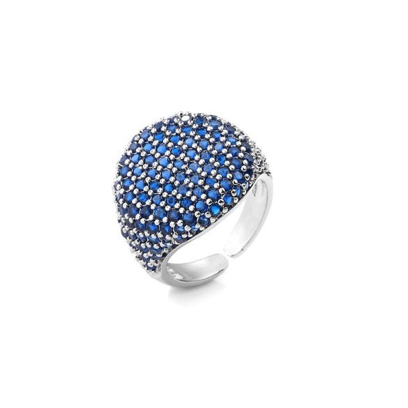 Wholesale Jewelry Copper Geometric Round Open Ring With Zircon And 18K Real Gold Electroplated For Women