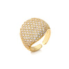 Wholesale Jewelry Copper Geometric Round Open Ring With Zircon And 18K Real Gold Electroplated For Women