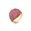 Wholesale Jewelry Copper Geometric Round Open Ring With Zircon And 18K Real Gold Electroplated For Women