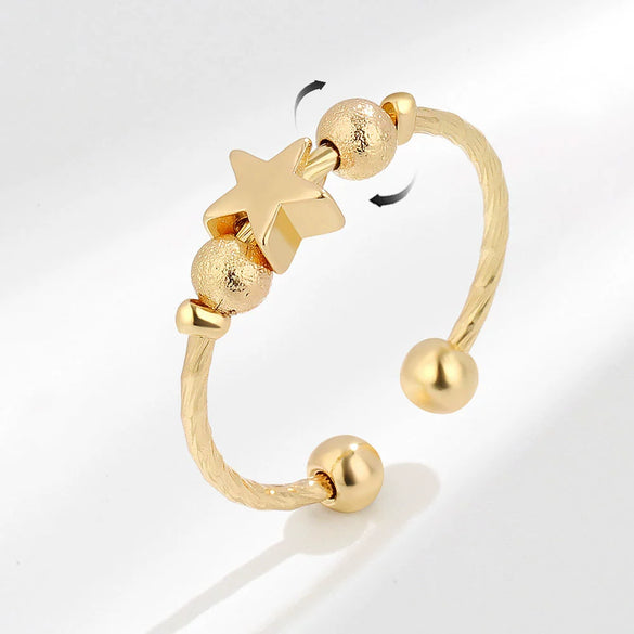Wholesale Jewelry Copper Geometric Simple Frosted Electroplating Ring For Women