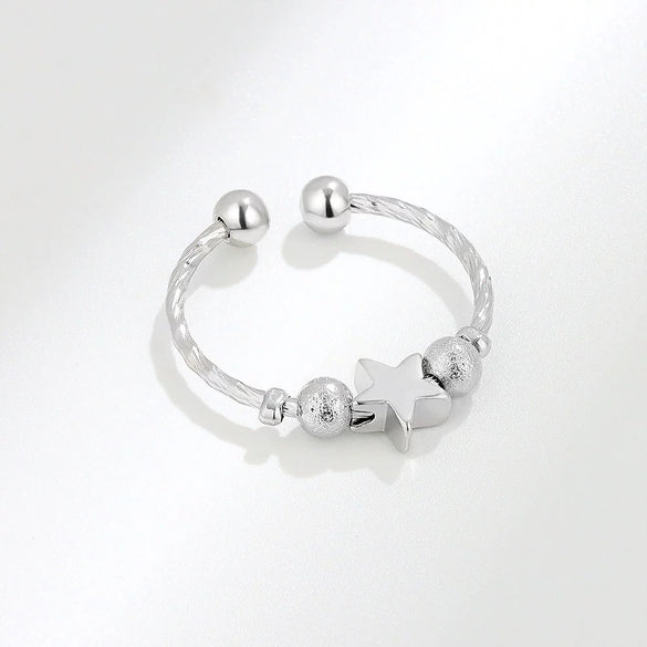 Wholesale Jewelry Copper Geometric Simple Frosted Electroplating Ring For Women