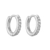 Wholesale Jewelry Copper Geometric Single Row Oshaped Earrings Inlaid With Zircon For Women