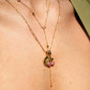 Wholesale Jewelry Copper Geometric Square Pendant Gold Plated Electroplated Women's Necklace