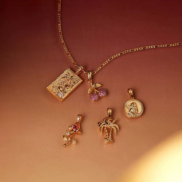 Wholesale Jewelry Copper Geometric Square Pendant Gold Plated Electroplated Women's Necklace