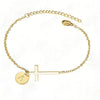 Wholesale Jewelry Copper Geometric Style Circle Tag Cross Bracelet With Electroplating For Women