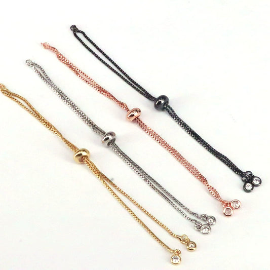Wholesale Jewelry Copper Geometric Style Electroplated Semifinished Pushpull Adjustable Bracelet