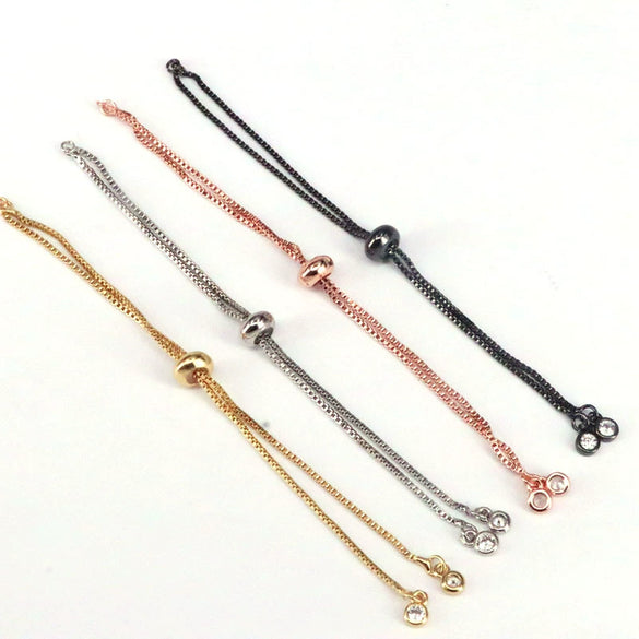 Wholesale Jewelry Copper Geometric Style Electroplated Semifinished Pushpull Adjustable Bracelet