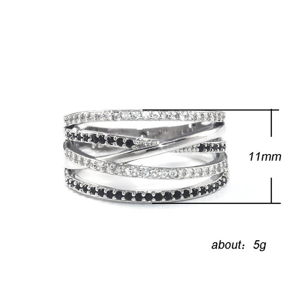 Wholesale Jewelry Copper Geometric Style Zirconia Tail Ring For Women