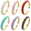 Wholesale Jewelry Copper Geometric Sweet Style Opening Adjustable Ring Electroplated