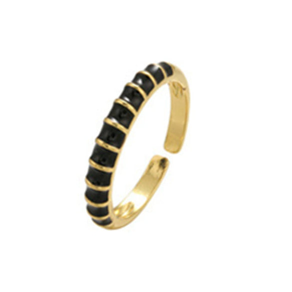 Wholesale Jewelry Copper Geometric Sweet Style Opening Adjustable Ring Electroplated