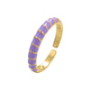 Wholesale Jewelry Copper Geometric Sweet Style Opening Adjustable Ring Electroplated