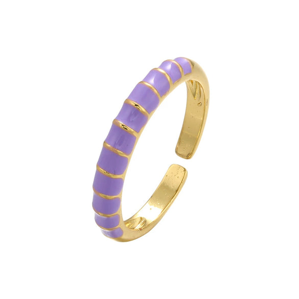 Wholesale Jewelry Copper Geometric Sweet Style Opening Adjustable Ring Electroplated