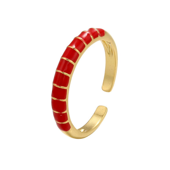 Wholesale Jewelry Copper Geometric Sweet Style Opening Adjustable Ring Electroplated