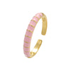 Wholesale Jewelry Copper Geometric Sweet Style Opening Adjustable Ring Electroplated