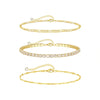 Wholesale Jewelry Copper Geometric Threepiece Set Electroplated Bracelet For Women
