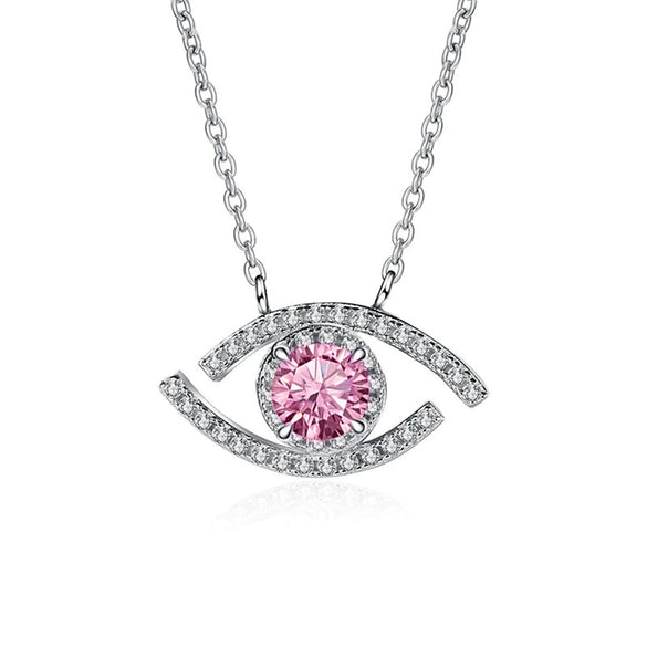 Wholesale Jewelry Copper Geometric Zircon Inlaid Eye Necklace For Women