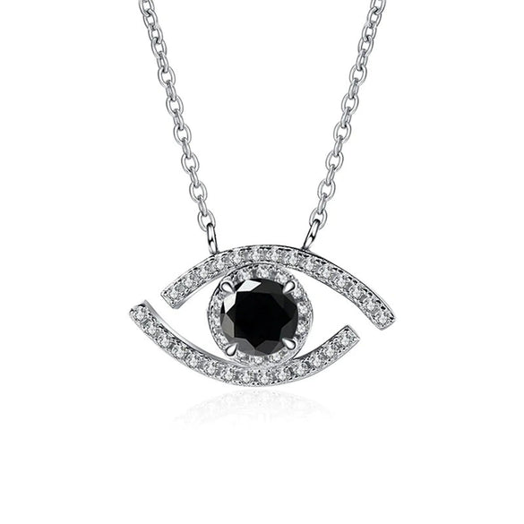Wholesale Jewelry Copper Geometric Zircon Inlaid Eye Necklace For Women
