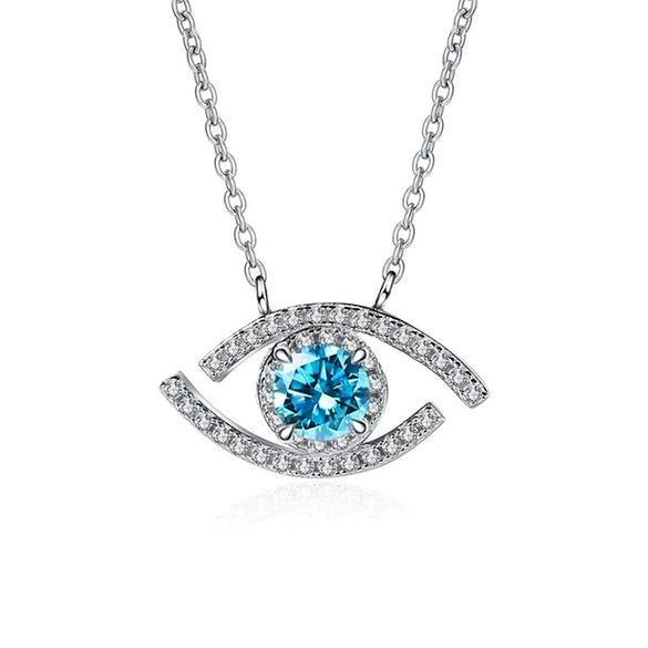 Wholesale Jewelry Copper Geometric Zircon Inlaid Eye Necklace For Women