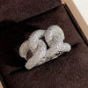 Wholesale Jewelry Copper Geometric Zircon Ring Light Luxury Cold Style Women's