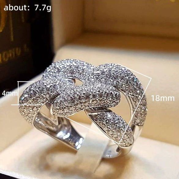 Wholesale Jewelry Copper Geometric Zircon Ring Light Luxury Cold Style Women's