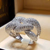 Wholesale Jewelry Copper Geometric Zircon Ring Light Luxury Cold Style Women's
