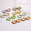 Wholesale Jewelry Copper Gold Plated Dripping Oil Daisy Pattern C Shaped Earrings For Women