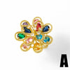 Wholesale Jewelry Copper Gold Plated Flower Shape Adjustable Ring