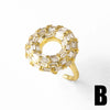 Wholesale Jewelry Copper Gold Plated Flower Shape Adjustable Ring
