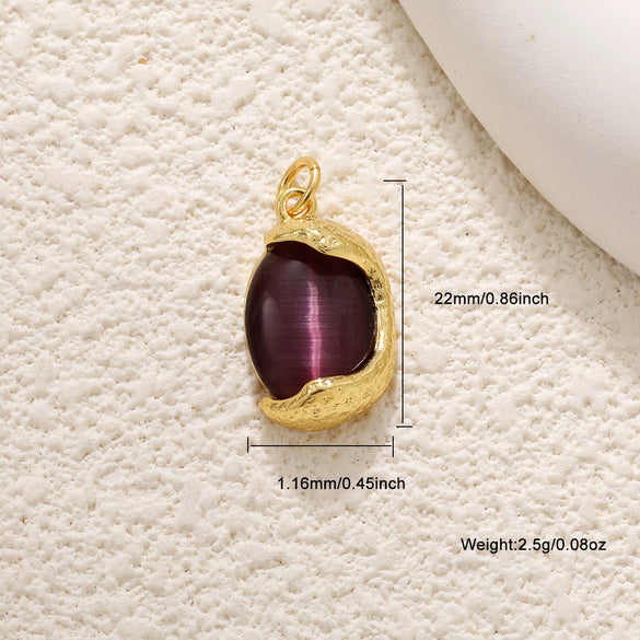 Wholesale Jewelry Copper Gold Plated Flower Shaped Pendant With Tiger Eye Stone Aventurine Turquoise Black Agate Hand Knitted