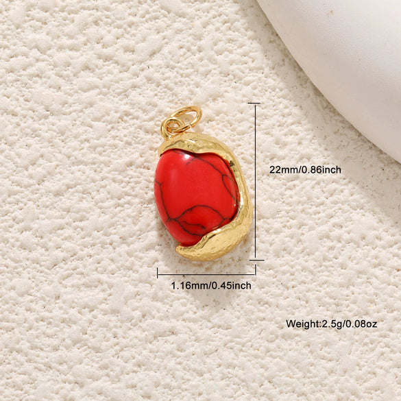 Wholesale Jewelry Copper Gold Plated Flower Shaped Pendant With Tiger Eye Stone Aventurine Turquoise Black Agate Hand Knitted