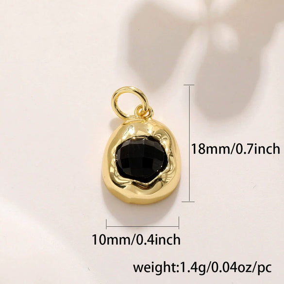 Wholesale Jewelry Copper Gold Plated Flower Shaped Pendant With Tiger Eye Stone Aventurine Turquoise Black Agate Hand Knitted