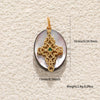 Wholesale Jewelry Copper Gold Plated Flower Shaped Pendant With Tiger Eye Stone Aventurine Turquoise Black Agate Hand Knitted