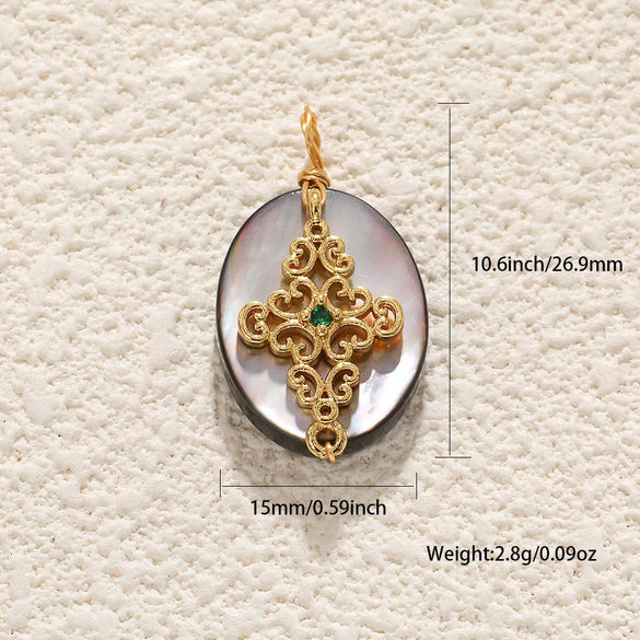 Wholesale Jewelry Copper Gold Plated Flower Shaped Pendant With Tiger Eye Stone Aventurine Turquoise Black Agate Hand Knitted