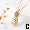 Wholesale Jewelry Copper Gold Plated Fruit Pineapple Hollow Pendant Necklace