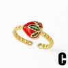Wholesale Jewelry Copper Gold Plated Fruit Strawberry Banana Ring