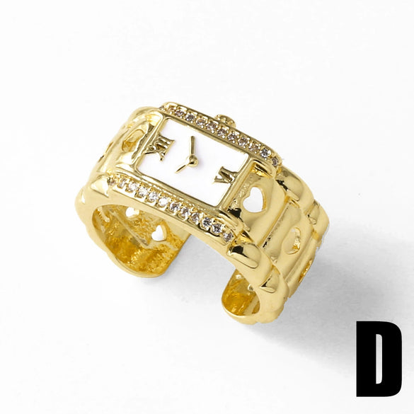 Wholesale Jewelry Copper Gold Plated Geometric Open Ring For Women