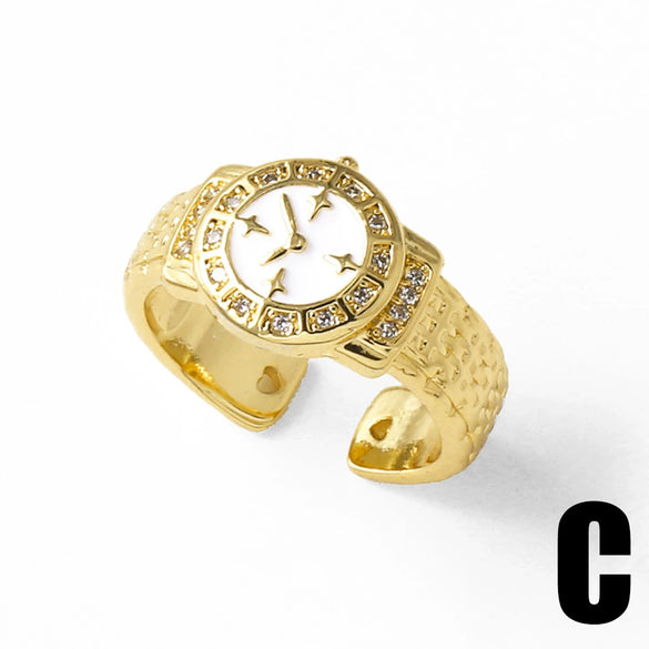 Wholesale Jewelry Copper Gold Plated Geometric Open Ring For Women
