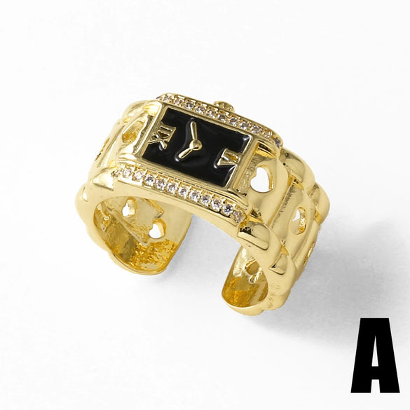 Wholesale Jewelry Copper Gold Plated Geometric Open Ring For Women