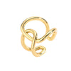 Wholesale Jewelry Copper Gold Plated Geometric Water Drop Retro Twist Open Ring For Women
